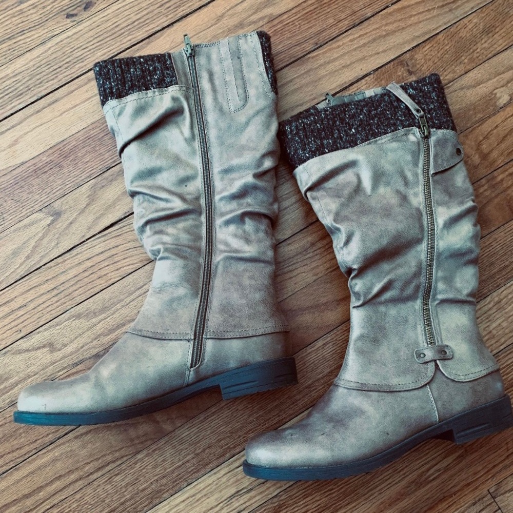 Brown tall boots